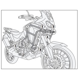 KAPPA gmole osłony silnika górne honda crf 1100 l africa twin adventure sports '24-'25 czarne