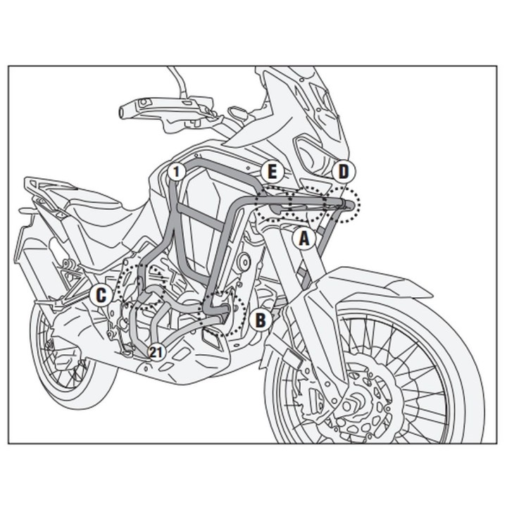 KAPPA gmole osłony silnika górne honda crf 1100 l africa twin adventure sports '24-'25 czarne
