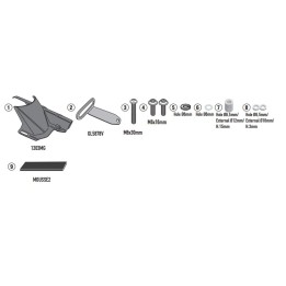 Plastiki i naklejki KAPPA błotnik tylny z osłoną łańcucha honda nx 500 '24-'25, cb 500 hornet '24-'25