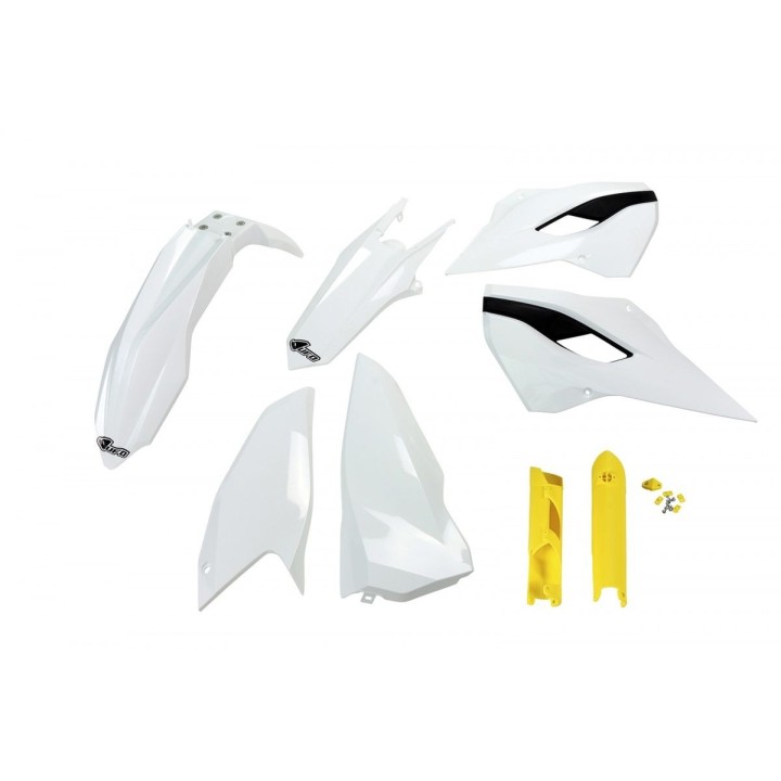 UFO komplet plastików (full kit) z osłonami teleskopów (amortyzatorów) husqvarna te/fe 125/250/300/350/450 '14