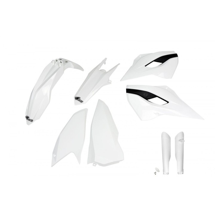 UFO komplet plastików (full kit) z osłonami teleskopów (amortyzatorów) husqvarna te/fe 125/250/300/350/450 '15-'16