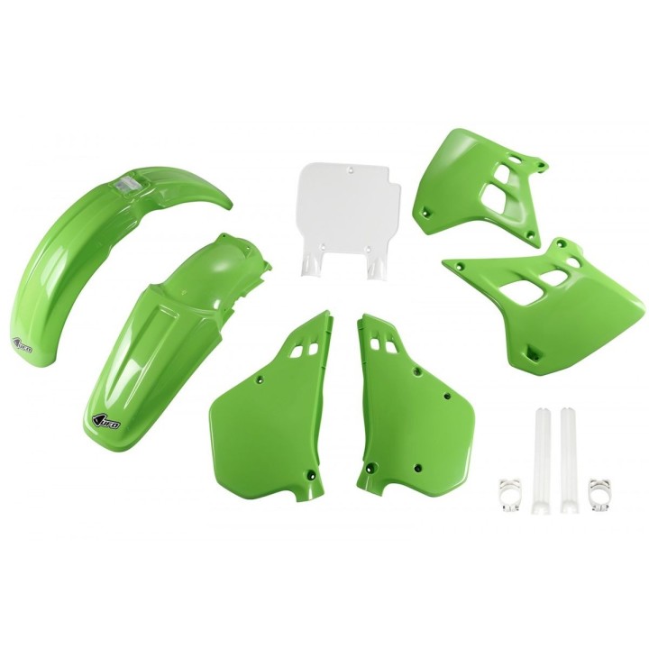 UFO komplet plastików (full kit) z osłonami teleskopów (amortyzatorów) kawasaki kx 250 '90-'91,