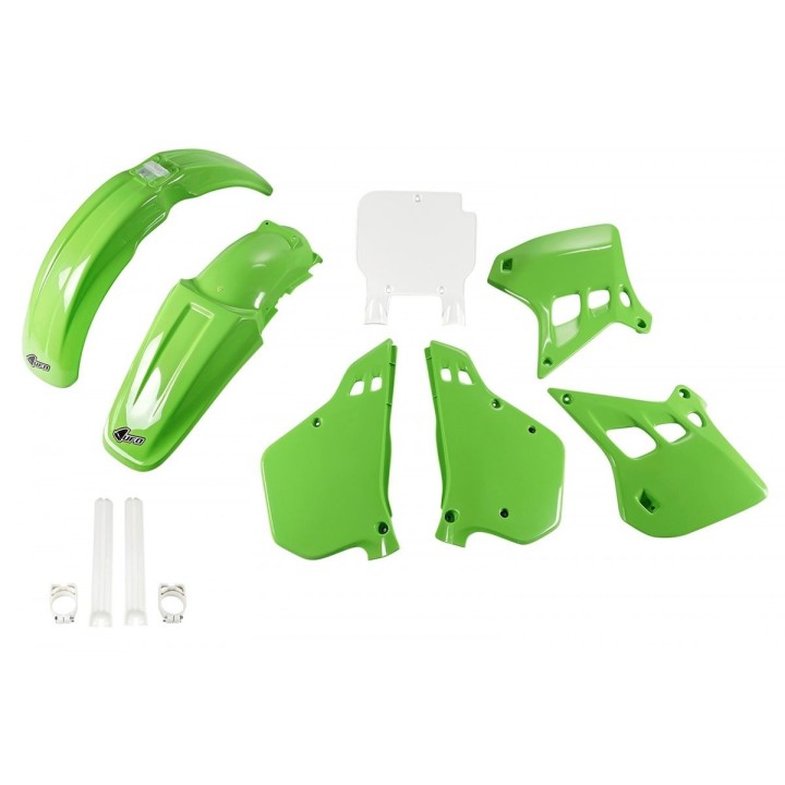 UFO komplet plastików (full kit) z osłonami teleskopów (amortyzatorów) kawasaki kx 125 '90-'91,