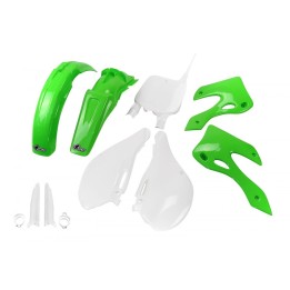UFO komplet plastików (full kit) z osłonami teleskopów (amortyzatorów) kawasaki kx 125 / 250 '99-'02
