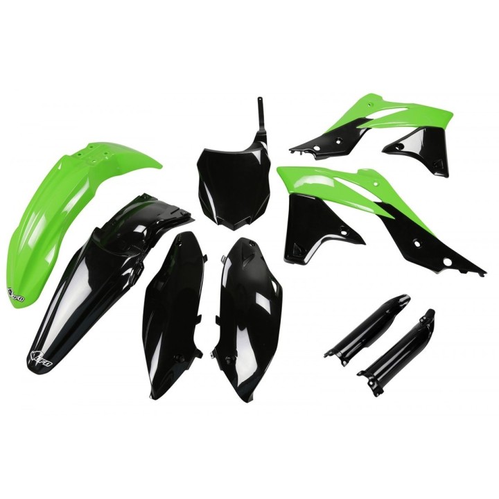 UFO komplet plastików (full kit) z osłonami teleskopów (amortyzatorów) kawasaki kxf 250 '13-'16,