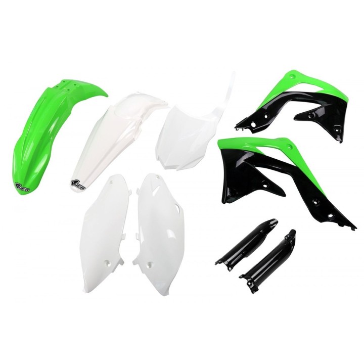 UFO komplet plastików (full kit) z osłonami teleskopów (amortyzatorów) kawasaki kxf 450 '13-'15