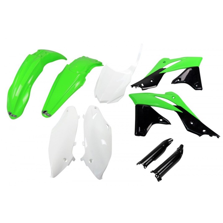 UFO komplet plastików (full kit) z osłonami teleskopów (amortyzatorów) kawasaki kxf 250 '13-'16
