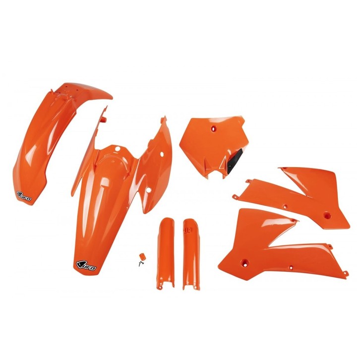 UFO komplet plastików (full kit) z osłonami teleskopów (amortyzatorów) ktm sx/exc '03-'04