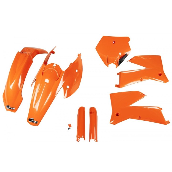 UFO komplet plastików (full kit) z osłonami teleskopów (amortyzatorów) ktm SX '05-'06, EXC '05-'07