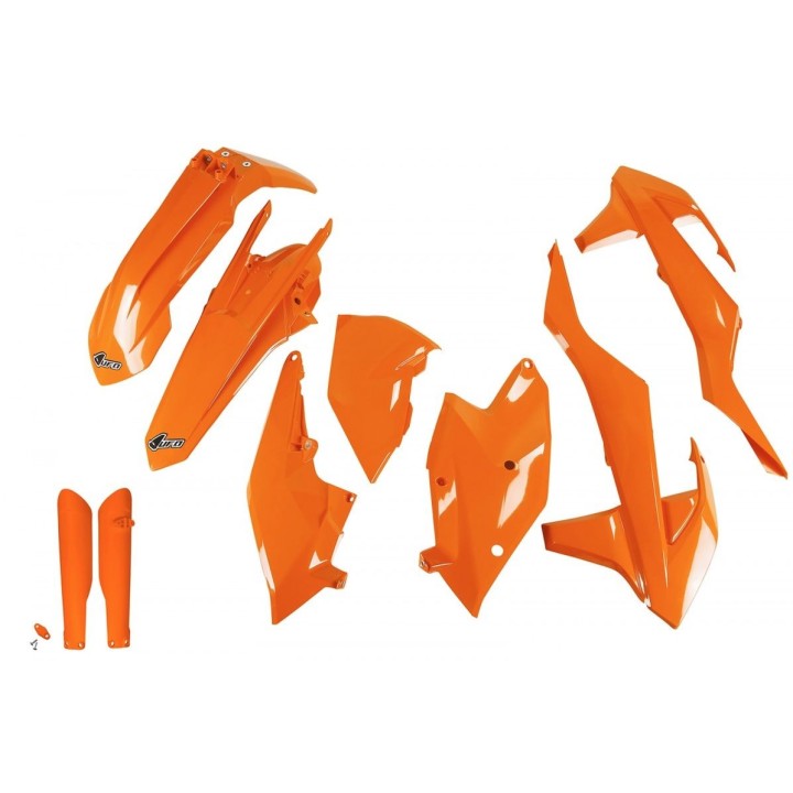 UFO komplet plastików (full kit) z osłonami teleskopów (amortyzatorów) ktm exc/exc-f tpi '17-'19,