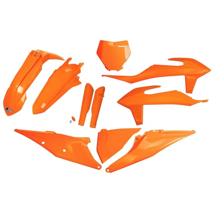 UFO komplet plastików (full kit) z osłonami teleskopów (amortyzatorów) ktm SX 125/150/250 '19-'22, sxf (sx-f) 250/350/450 '19-'…