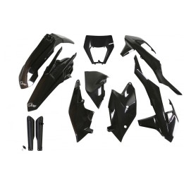 UFO komplet plastików (full kit) z osłonami teleskopów (amortyzatorów) ktm exc/exc-f tpi '17-'19 z osłoną lampy