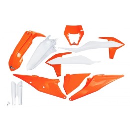UFO komplet plastików (full kit) z osłonami teleskopów (amortyzatorów) ktm EXC 125 '20-'21, EXC 250 / 300 tpi '20-'23, exc-f 25…