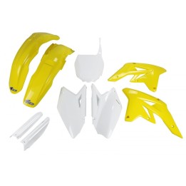 UFO komplet plastików (full kit) z osłonami teleskopów (amortyzatorów) suzuki rmz 250 '07-'09 - z białą tablicą pod numery star…