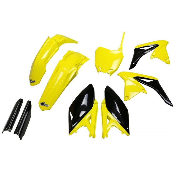 UFO komplet plastików (full kit) z osłonami teleskopów (amortyzatorów) suzuki rmz 250 '10-'18