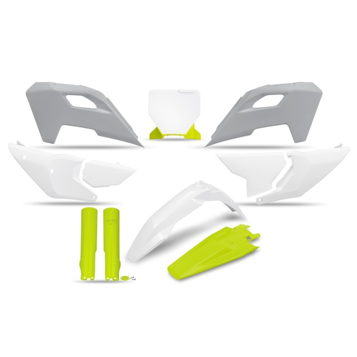 UFO komplet plastików (full kit) z osłonami teleskopów (amortyzatorów) husqvarna tc 125 / 250 '23-'24, fc 250 / 350 / 450 '23-'…