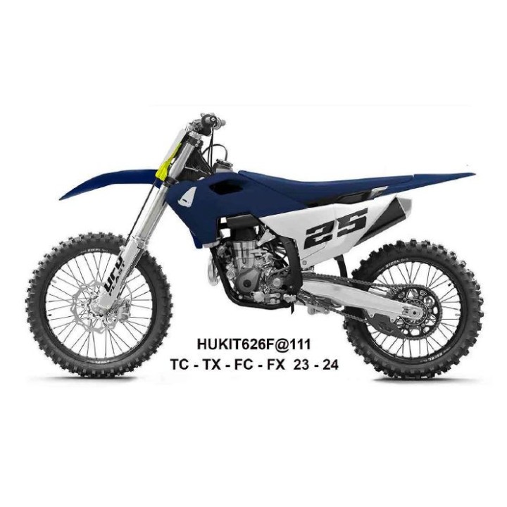 UFO komplet plastików (full kit) z osłonami teleskopów (amortyzatorów) husqvarna tc 125 / 250 '23-'24, fc 250 / 350 / 450 '23-'…