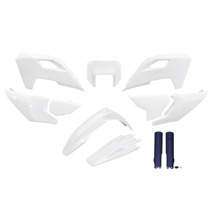 UFO komplet plastików (full kit) z osłonami teleskopów (amortyzatorów) husqvarna te 150 / 250 / 300 '24-'25, fe 250 / 350 / 450…