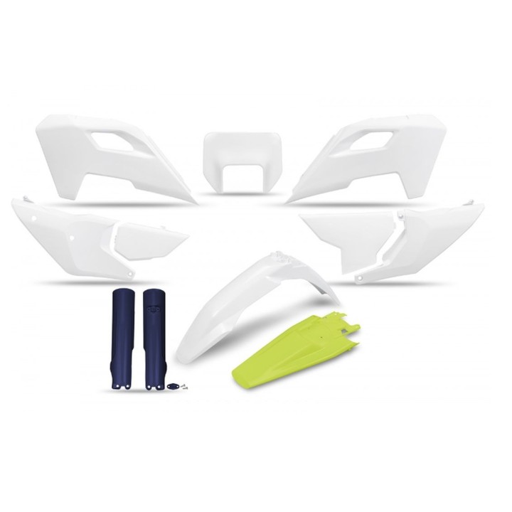 UFO komplet plastików (full kit) z osłonami teleskopów (amortyzatorów) husqvarna te 150 / 250 / 300 '24-'25, fe 250 / 350 / 450…