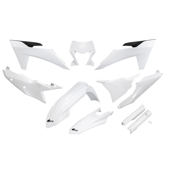 UFO komplet plastików (full kit) z osłonami teleskopów (amortyzatorów) ktm EXC 150 / 250 / 300 tbi '24-'25, exc-f 250 / 350 / 4…