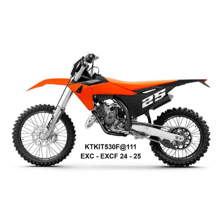 UFO komplet plastików (full kit) z osłonami teleskopów (amortyzatorów) ktm EXC 150 / 250 / 300 tbi '24-'25, exc-f 250 / 350 / 4…