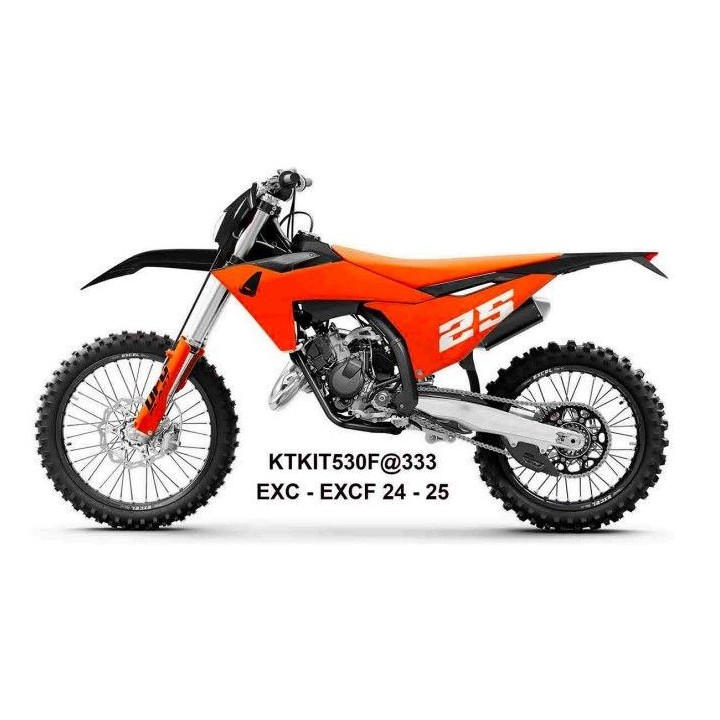 UFO komplet plastików (full kit) z osłonami teleskopów (amortyzatorów) ktm EXC 150 / 250 / 300 tbi '24-'25, exc-f 250 / 350 / 4…