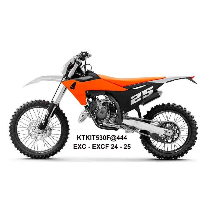 UFO komplet plastików (full kit) z osłonami teleskopów (amortyzatorów) ktm EXC 150 / 250 / 300 tbi '24-'25, exc-f 250 / 350 / 4…