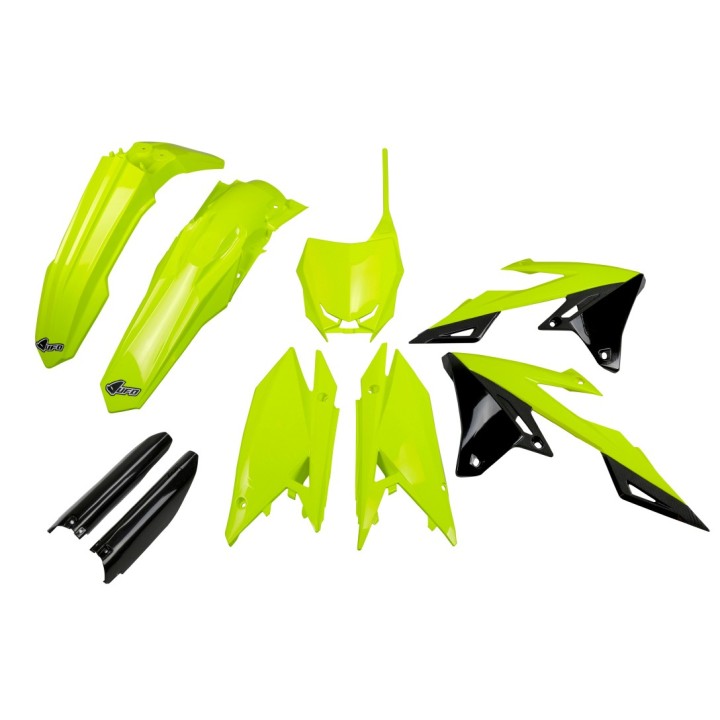 UFO komplet plastików (full kit) z osłonami teleskopów (amortyzatorów) suzuki rmz 250 '19-'25, rmz 450 '18-'25