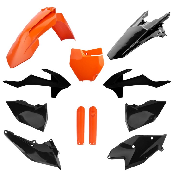 POLISPORT komplet plastików (full kit) ktm sx/sx-f/xc-f '16-'18 w zestawie tablica przednia (8664900001) i osłony amortyzatorów…