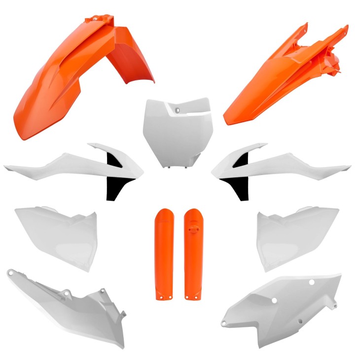 POLISPORT komplet plastików (full kit) ktm sx/sx-f/xc-f '16-'18 w zestawie tablica przednia (8664900001) i osłony amortyzatorów…