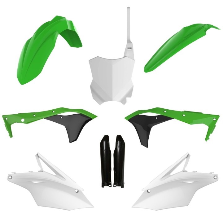 POLISPORT komplet plastików (full kit) kawasaki kx 250F '17-'20 w zestawie tablica przednia (8665900001) i osłony amortyzarorów…