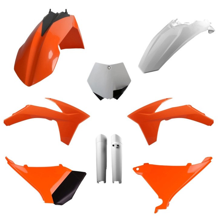 POLISPORT komplet plastików (full kit) ktm SX '11; xc/xc-f '11 w zestawie osłony amortyzatorów (8398500002)