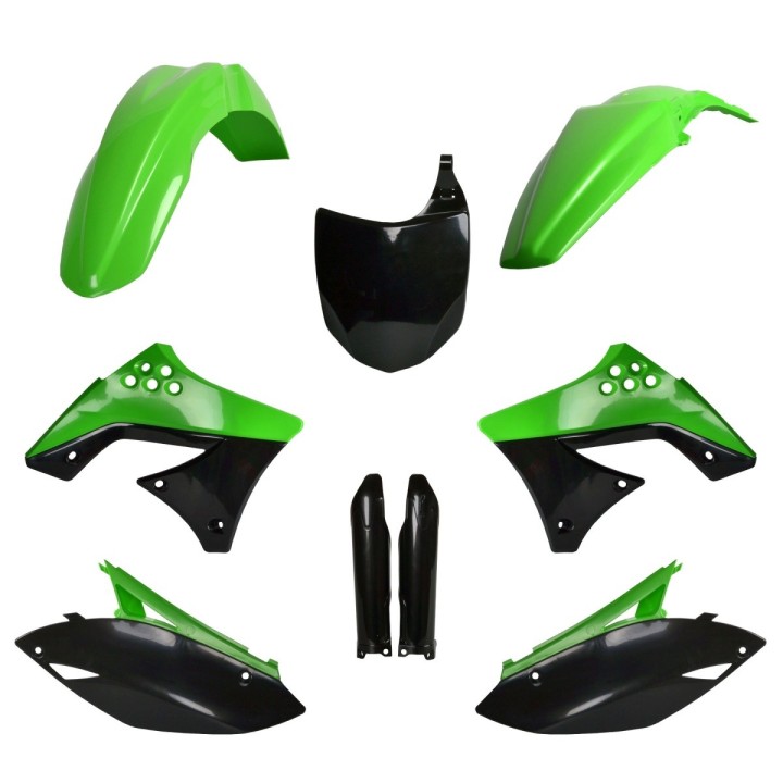 POLISPORT komplet plastików (full kit) kawasaki kx 250F '09-'12 w zestawie tablica przednia (8660800002) i osłony amortyzarorów…