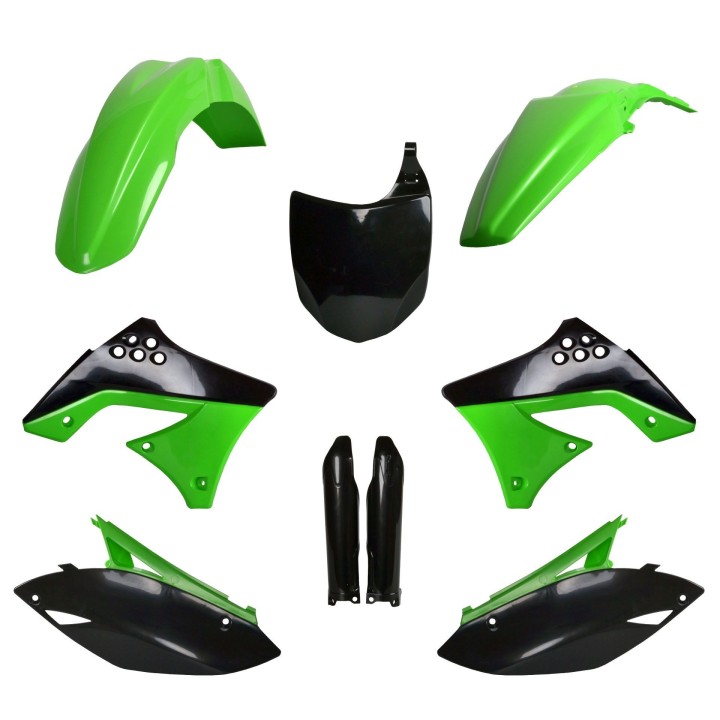 POLISPORT komplet plastików (full kit) kawasaki kx 250F '09-'12 w zestawie tablica przednia (8660800002) i osłony amortyzarorów…