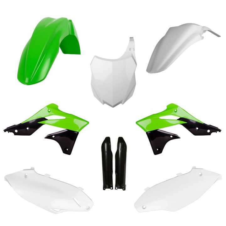 POLISPORT komplet plastików (full kit) kawasaki kx 250F '13-'16 w zestawie tablica przednia (8659200003) i osłony amortyzarorów…