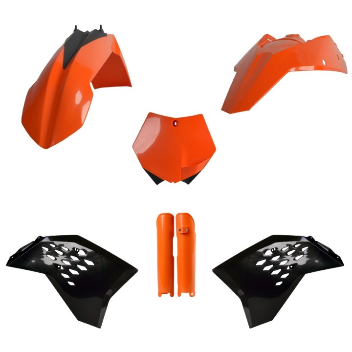 POLISPORT komplet plastików (full kit) ktm sx/sx-f/xc-f '07-'10 w zestawie tablica przednia (8664400001) i osłony amortyzatorów…