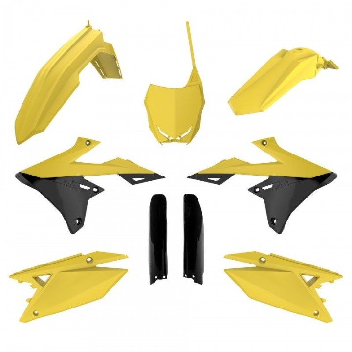 POLISPORT komplet plastików (full kit) suzuki rmz 250 '19-'26; rmz 450 '18-'26 w zestawie tablica przednia (8666100002) i osłon…