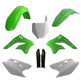 POLISPORT komplet plastików (full kit) kawasaki kx 450F '06-'08 w zestawie tablica przednia (8660800002) i osłony amortyzarorów…