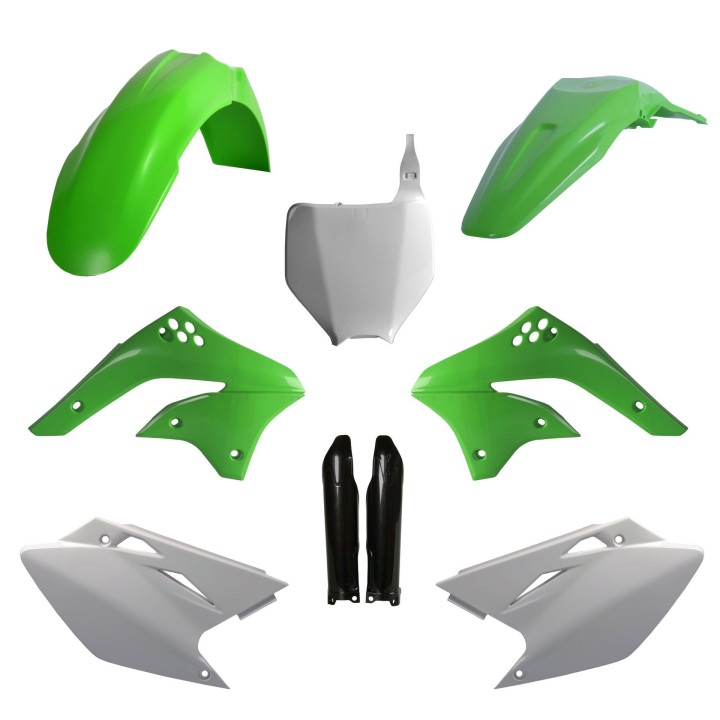 POLISPORT komplet plastików (full kit) kawasaki kx 450F '06-'08 w zestawie tablica przednia (8660800002) i osłony amortyzarorów…