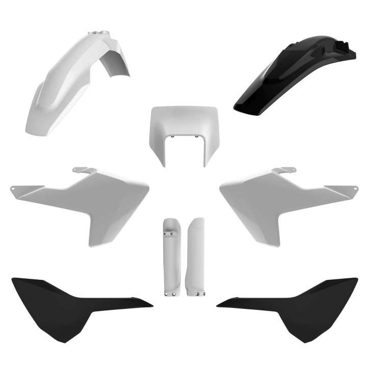 POLISPORT komplet plastików (full kit) husqvarna te/fe tpi '17-'19 w zestawie tablica przednia (8666900001) i osłony amortyzaro…