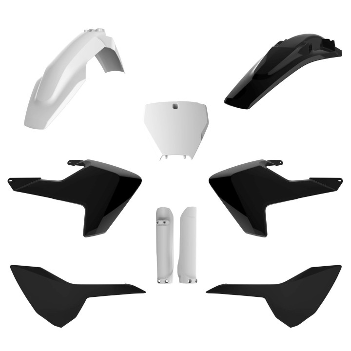 POLISPORT komplet plastików (full kit) husqvarna tc/fc '16-'18 w zestawie tablica przednia (8665800002) i osłony amortyzarorów…