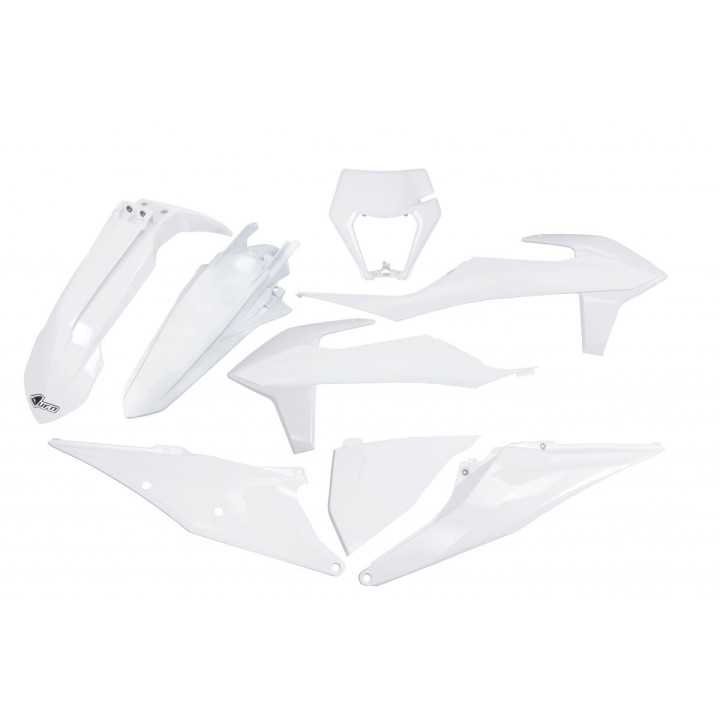 UFO komplet plastików ktm EXC 125 '20-'21, EXC 250 / 300 tpi '20-'23, exc-f 250 / 350 / 450 / 500 '20-'23 z osłoną lampy