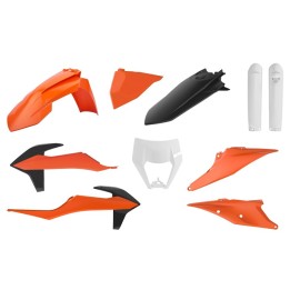 POLISPORT komplet plastików (full kit) ktm exc/exc-f tpi '20-'23 w zestawie osłona lampy (8668600002) i osłony amortyzatorów (8…