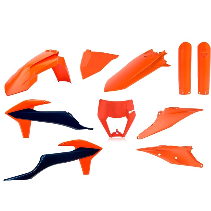POLISPORT komplet plastików (full kit) ktm exc/exc-f tpi '20-'23 w zestawie osłona lampy (8668600002) i osłony amortyzatorów (8…