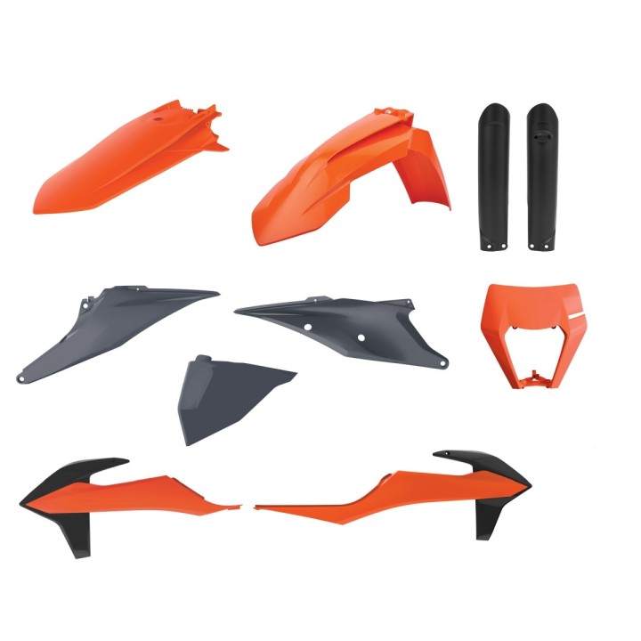 POLISPORT komplet plastików (full kit) ktm exc/exc-f tpi '20-'23 w zestawie osłona lampy (8668600002) i osłony amortyzatorów (8…