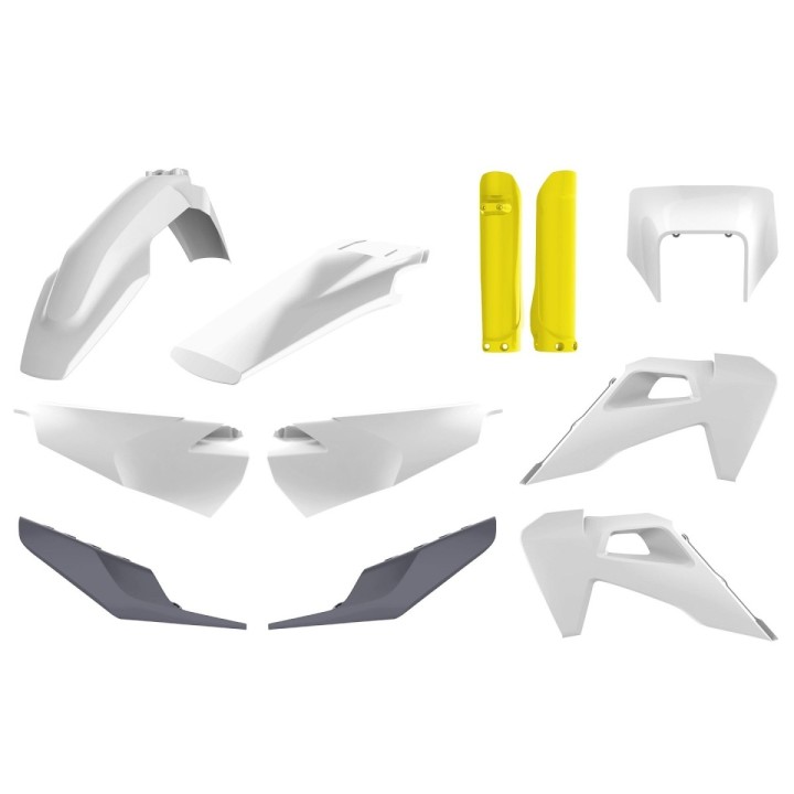 POLISPORT komplet plastików (full kit) husqvarna te/fe tpi '20-'23 w zestawie osłona lampy przedniej (8668700001) i osłony amor…
