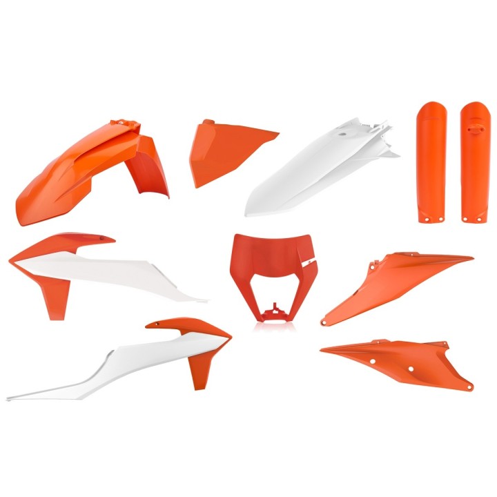 POLISPORT komplet plastików (full kit) ktm exc/exc-f tpi '20-'23 w zestawie osłona lampy (8668600002) i osłony amortyzatorów (8…