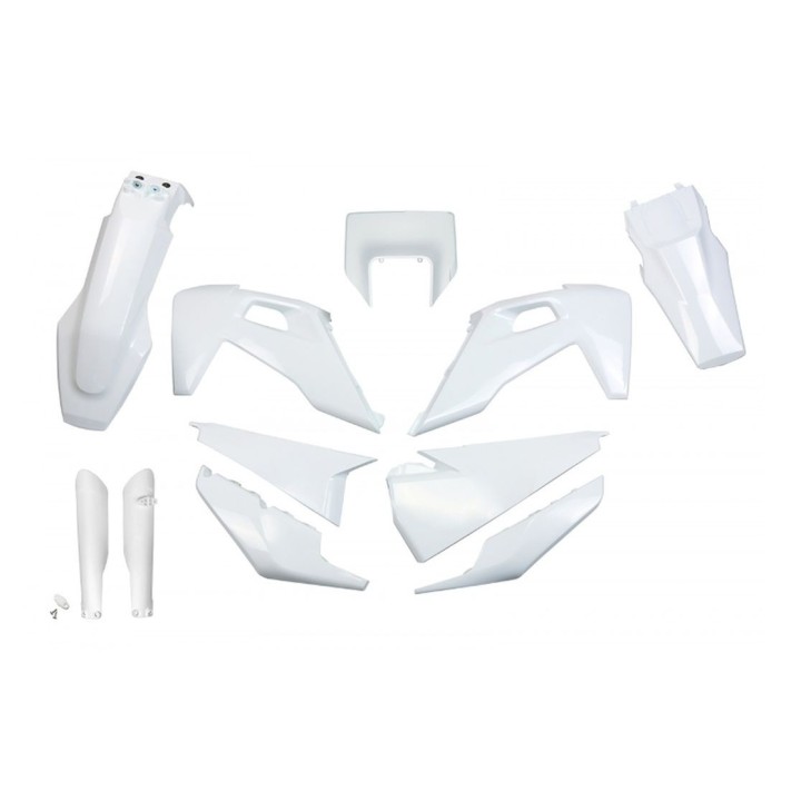UFO komplet plastików (full kit) z osłonami teleskopów (amortyzatorów) husqvarna tx / te 125 / 150 / 250 / 300 '20-'22, fe 250…
