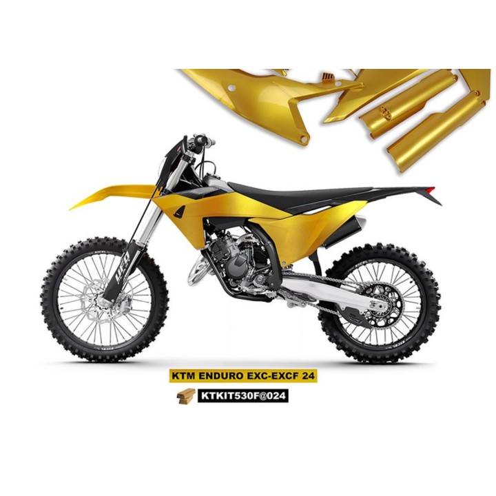 UFO komplet plastików (full kit) z osłonami teleskopów (amortyzatorów) ktm EXC 150 / 250 / 300 tbi '24-'25, exc-f 250 / 350 / 4…