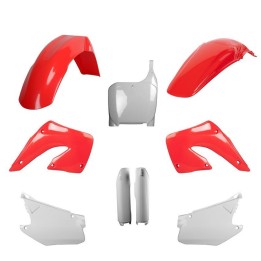 POLISPORT komplet plastików (full kit) honda cr 125 '00-'01; cr 250 '00-'01 w zestawie tablica przednia (8657000001) i osłony a…